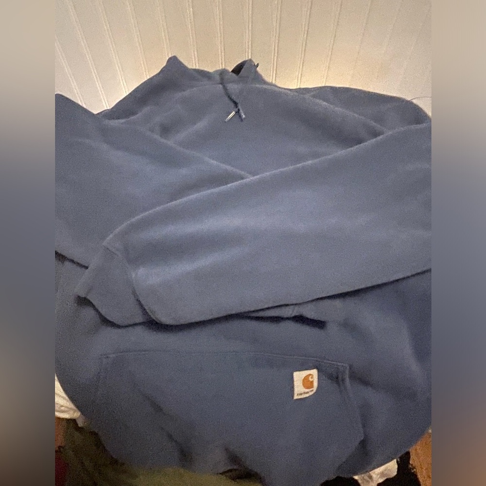 Carhartt blue hoodie tall large